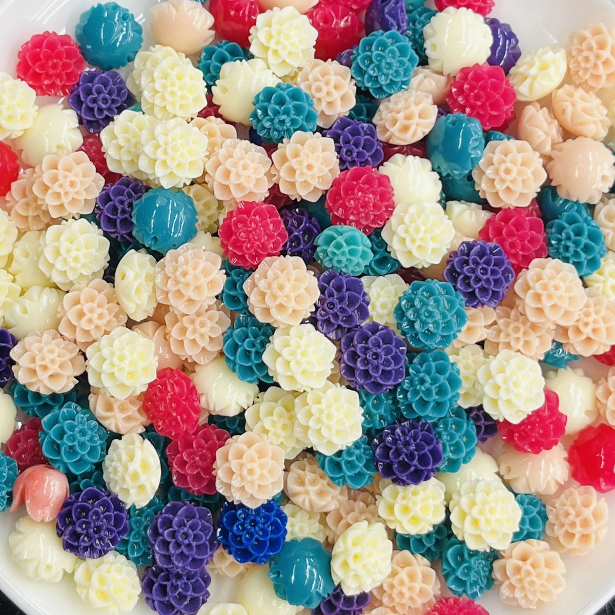 100pcs/bag Pompon Coral Beads Mixcolor Coral Loose Beaded for Making DIY Jewelry Necklace Bracelet Accessories 15mm