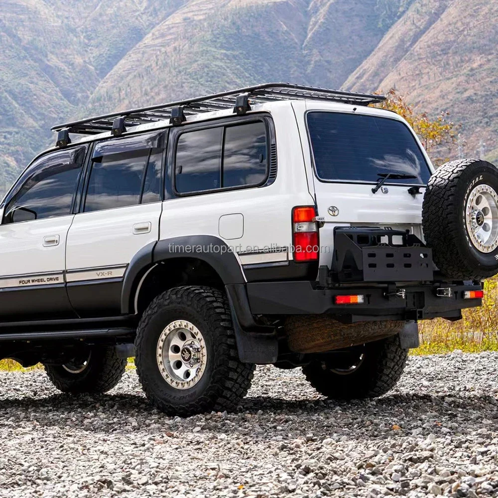 

Overland Suv Car Rear and Front Bumper for 80 Series Landcruiser With Light Off-Road Hanger Winch Mount Bar Steel Bracket