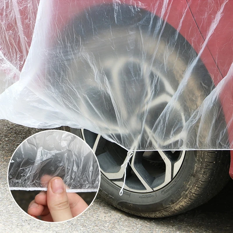 Transparent car cover general simple disposable car cover Sun protection SUV rain cover plastic car cover dust cover