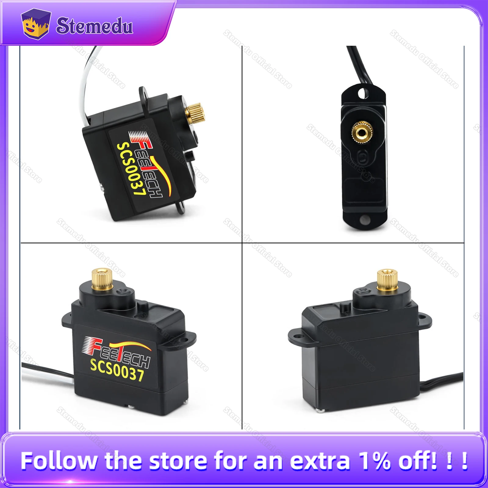 Feetech SCS0037 6V 3.7g TTL Metal Gear Serial Port Micro Coreless Motor Servo 1.8kg.cm para RC Helicóptero/Robot/STEAM Education
