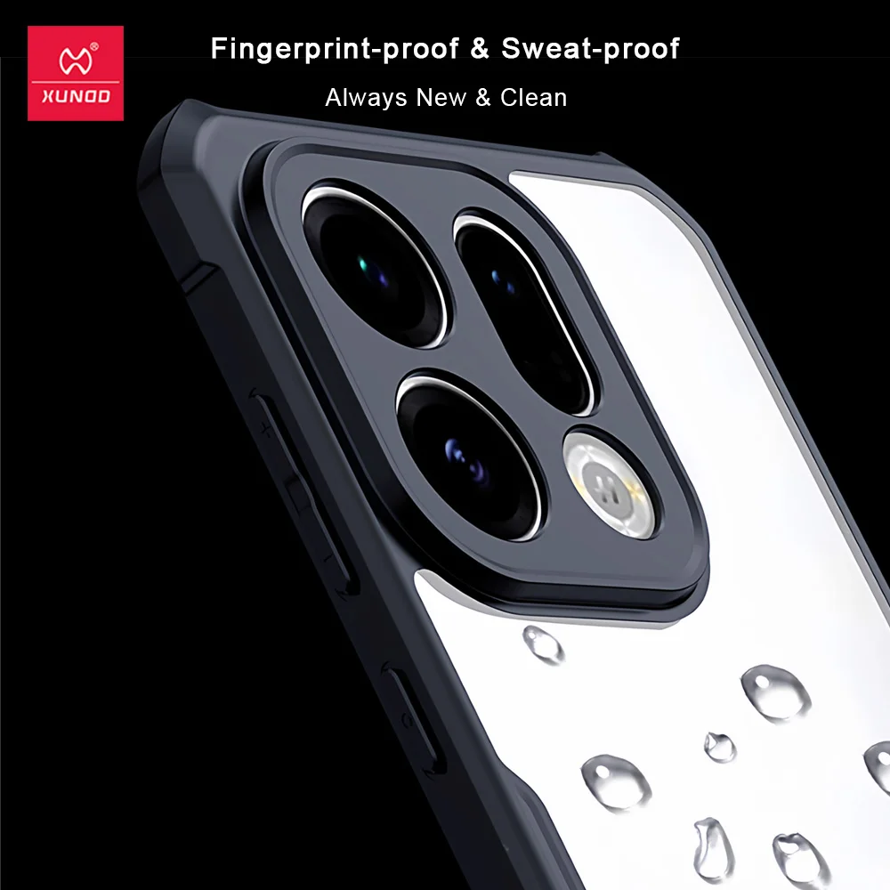 Xundd Etui na Oppo Find X9 Find X9 Pro, Odporne na wstrząsy z poduszkami powietrznymi, Przezroczysta tylna obudowa z paskami na Find X9 Pro Fundas — zdjęcie produktu 5