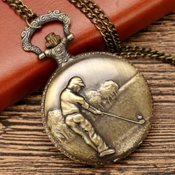 Unique Vintage Golf Pocket Watch, Gift For Golfers With Necklace Chain