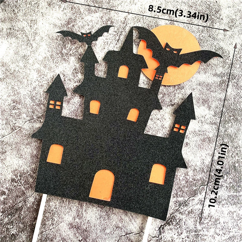 Halloween-Kuchenaufsatz, Kürbis, Junge, Mädchen, Geisterburg, Spukhäuser, Cupcake-Aufsatz für fröhliche Halloween-Partyzubehör, lustige Puppen – Detail 21