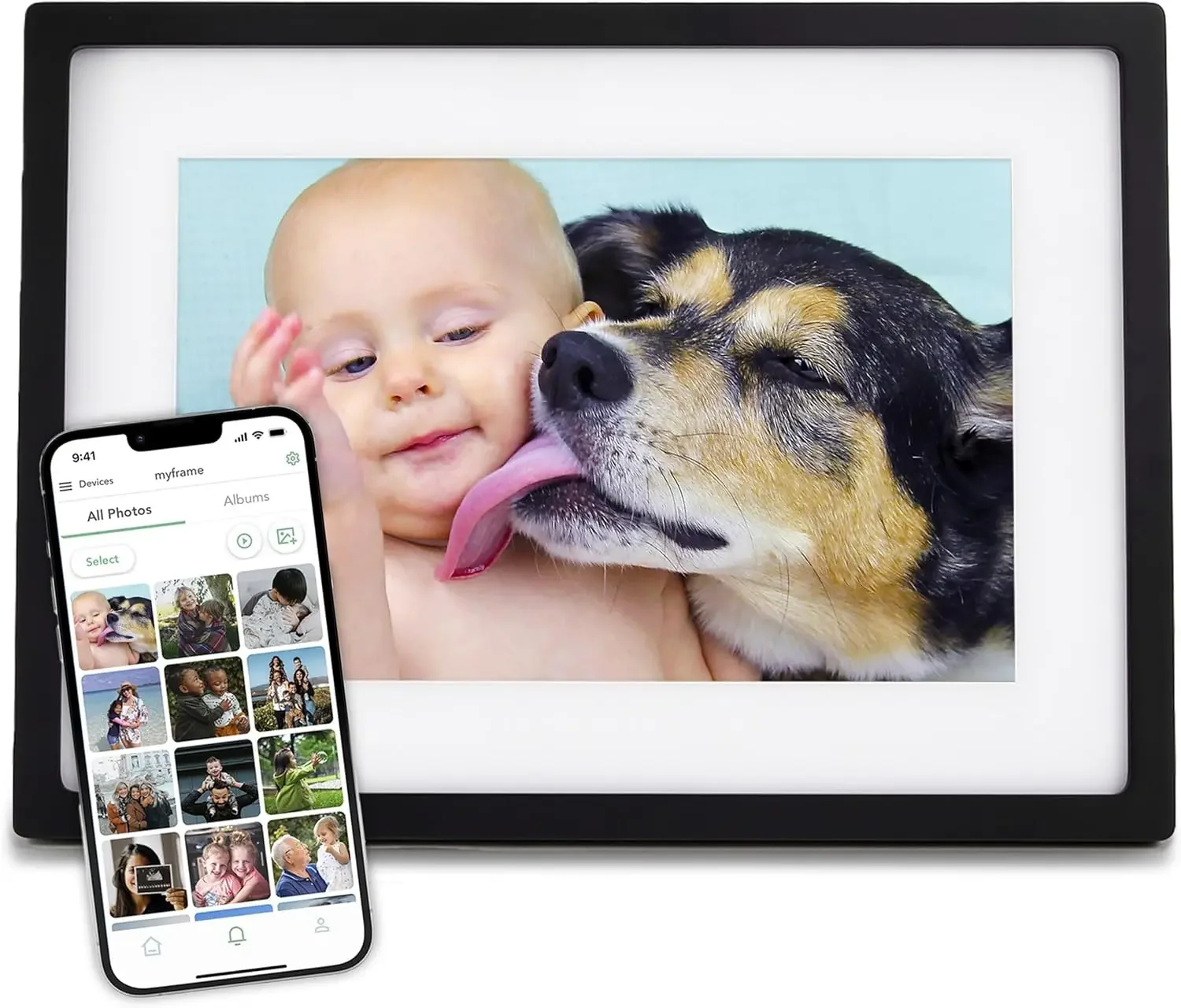 WiFi Enabled with Load from Phone Capability, Touch Screen Digital Photo Frame Display - Customizable Gift for Friends and Famil