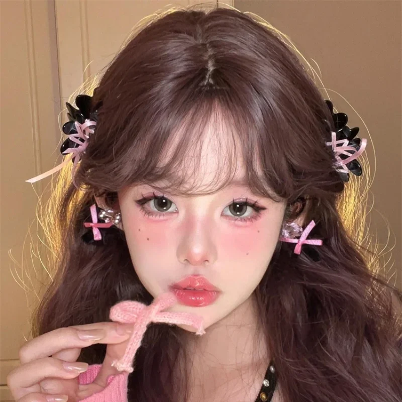 

Sweet Ballet Strap Bow Hair Claw Acetate Cute Girly Double Ponytail Shark Clip Korean Ins Hair Clip Hair Accessories for Woman