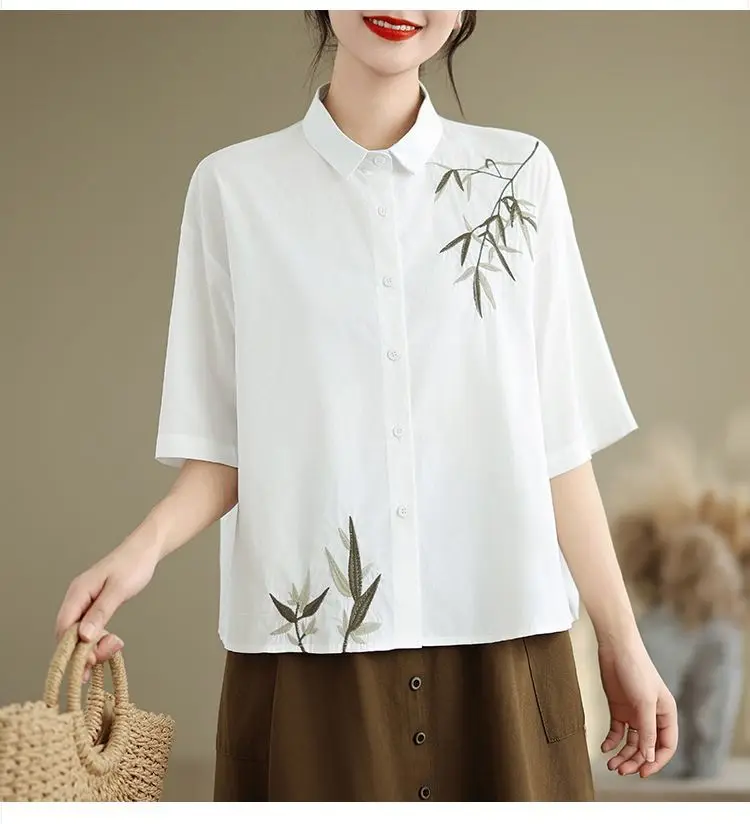 Haut Cardigan ouvert à manches courtes pour femmes, brodé, mode d'été, coupe ample, décontracté