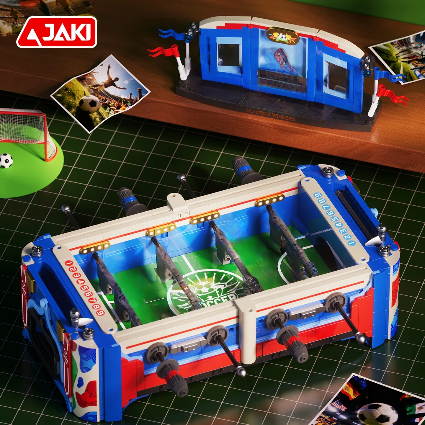 

Настольный футбол JAKI: Конструктор для сборки, игра в футбол, игрушка для семейных вечеринок, украшение для дома, подарок для детей и взрослых