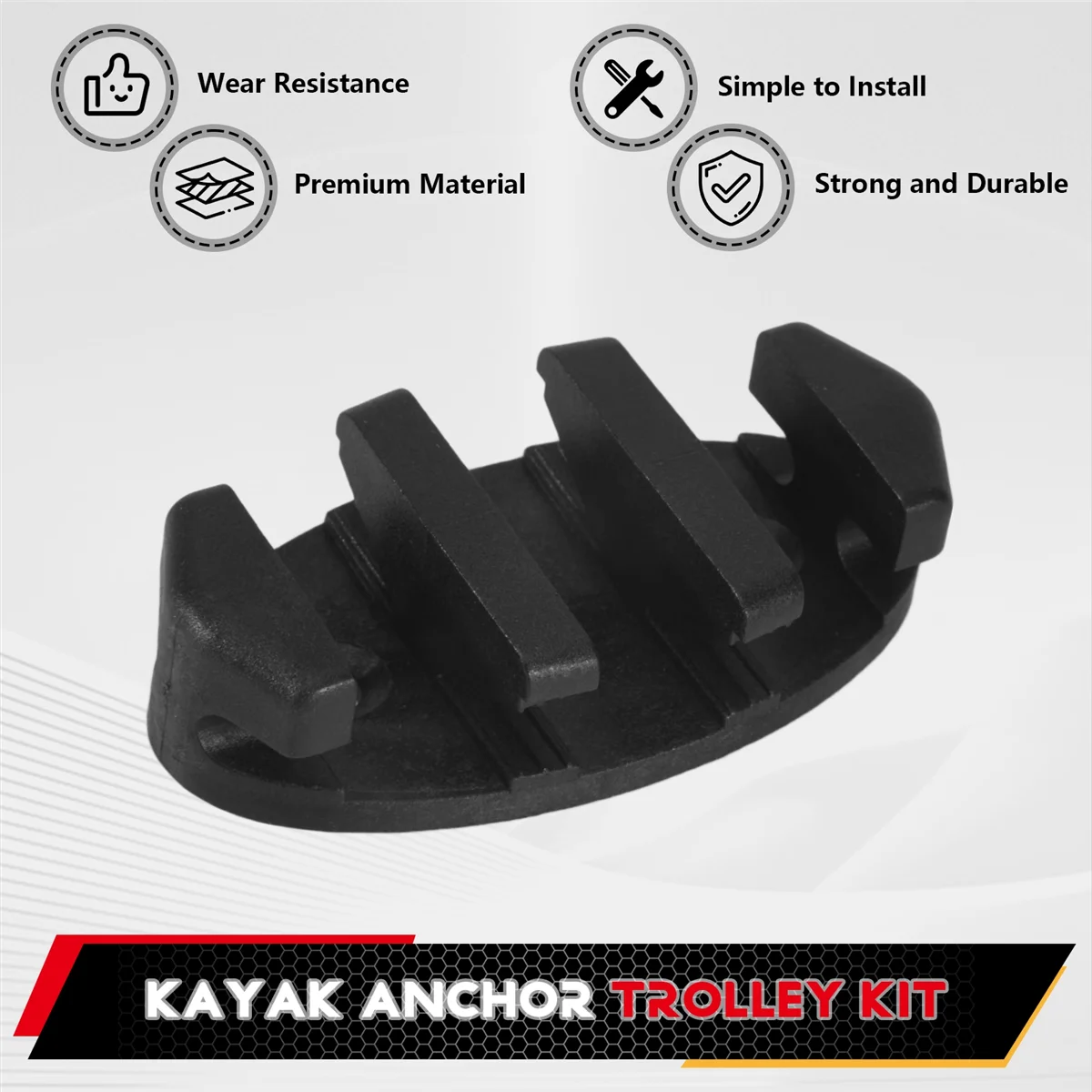 AC22 Anchor Trolley Kit Inflatable Sturdy Kayak Canoe Anchor Car Kit System with Accessorys