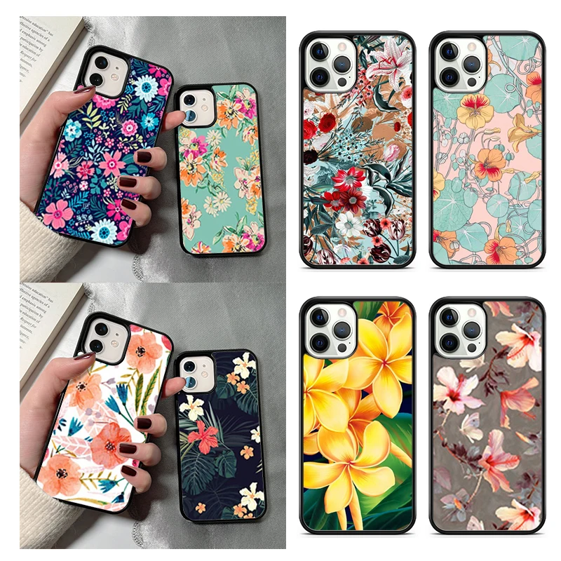 Tropical Flowers Phone Case For iPhone 1SE2020 6s 7 8 plus 11 12 13 Pro Max Coque