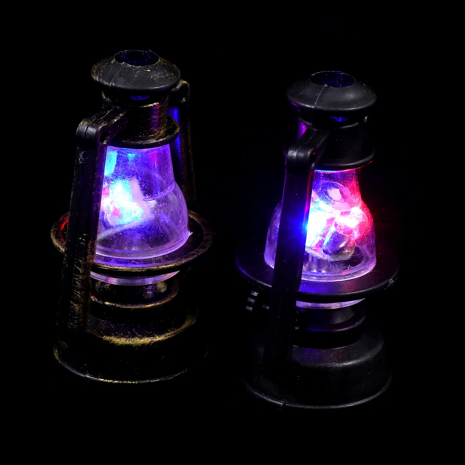 2 Pcs Simulation Kerosene Lamp Mold Decorative Lantern Miniature Scene Accessories Model Plastic Lanterns