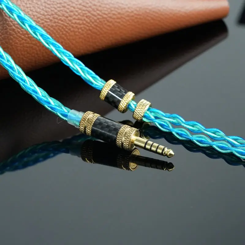 XINHS S33 8-core 7NOCC Berlapis Emas, Berlapis Perak, Kabel Earphone HIFI Paladium