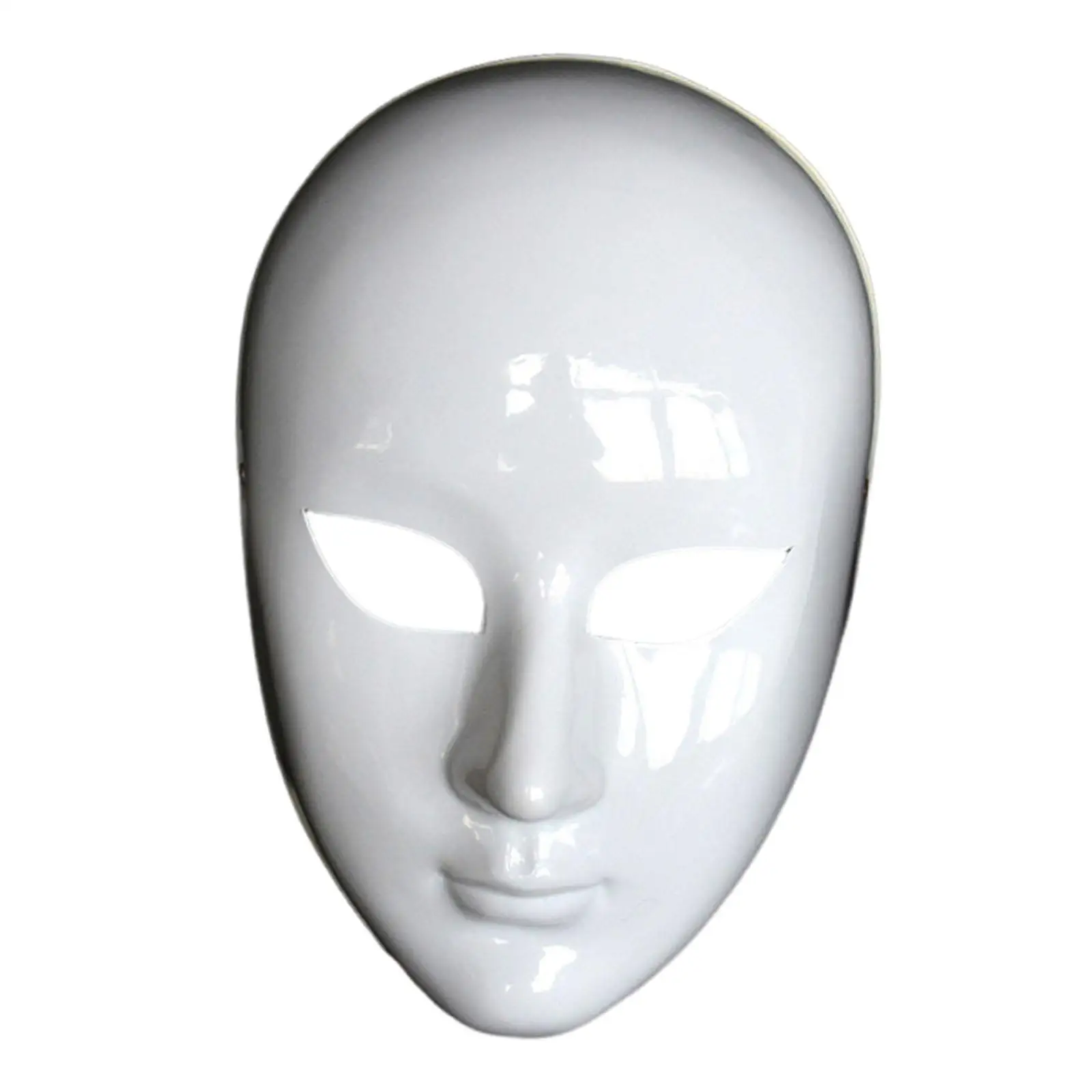 Blank White Unpainted Mask PVC Material Cosplay Full Face Mask for Halloween Party DIY Art Masquerade Dance Stage Decoration