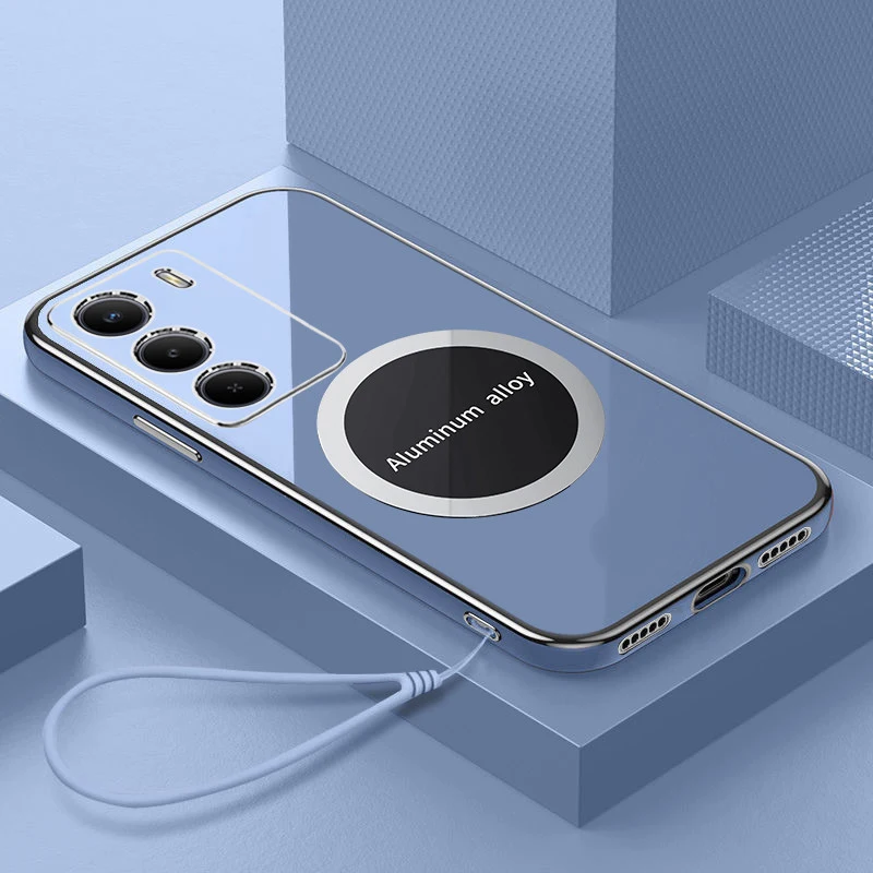 Pour Oppo Reno 12 étui Oppo Reno12 Pro coque de téléphone de luxe carré placage attraction magnétique antichoc Silicone couverture arrière