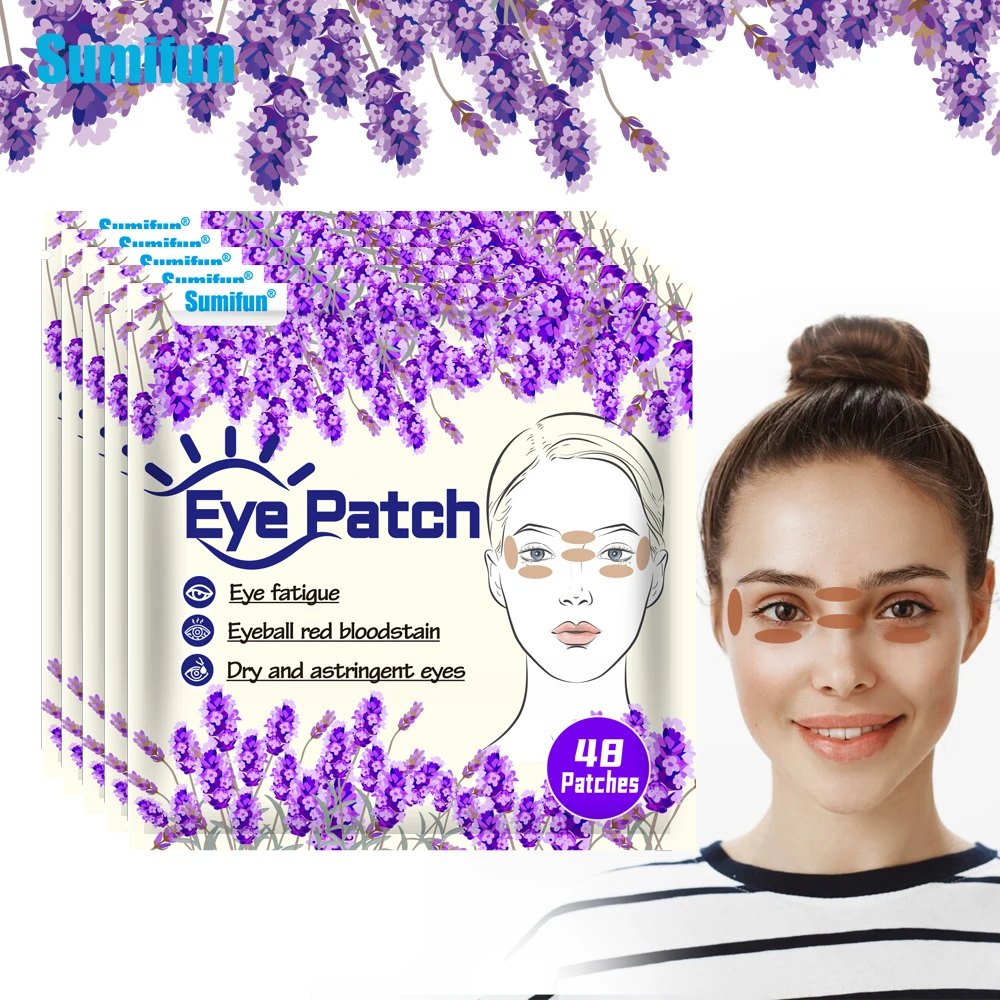 48Pcs Sumifun Lavender Eye Protection Patches Good Vision Myopia Moisturizing Eyes Sticker Relieve Dry Fatigue Medical Plaster