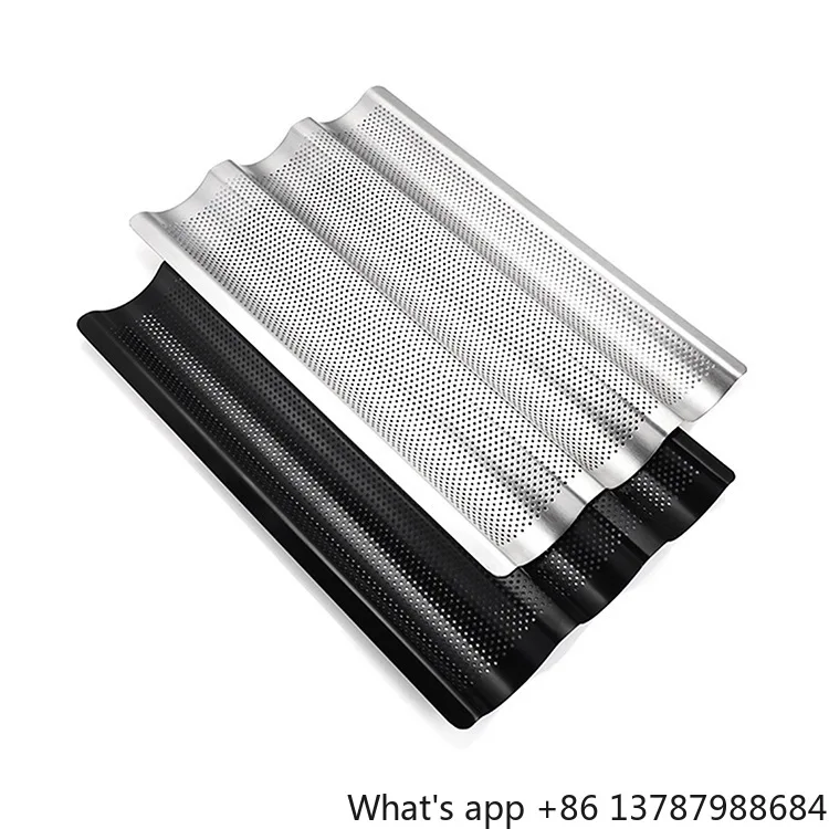Baguette Baking Pan Baking Mould Long Non-Stick Baguette Mould 3 Slots Large Oven Household Baking Tools