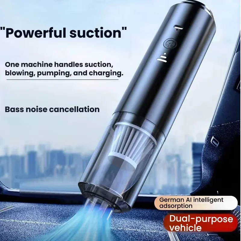 Portable High-Power Wireless Dust Extractor Mini Silent Vacuum Cleaner for Car And Home Use Wet And Dry Dual-Purpose Vehicle Vac