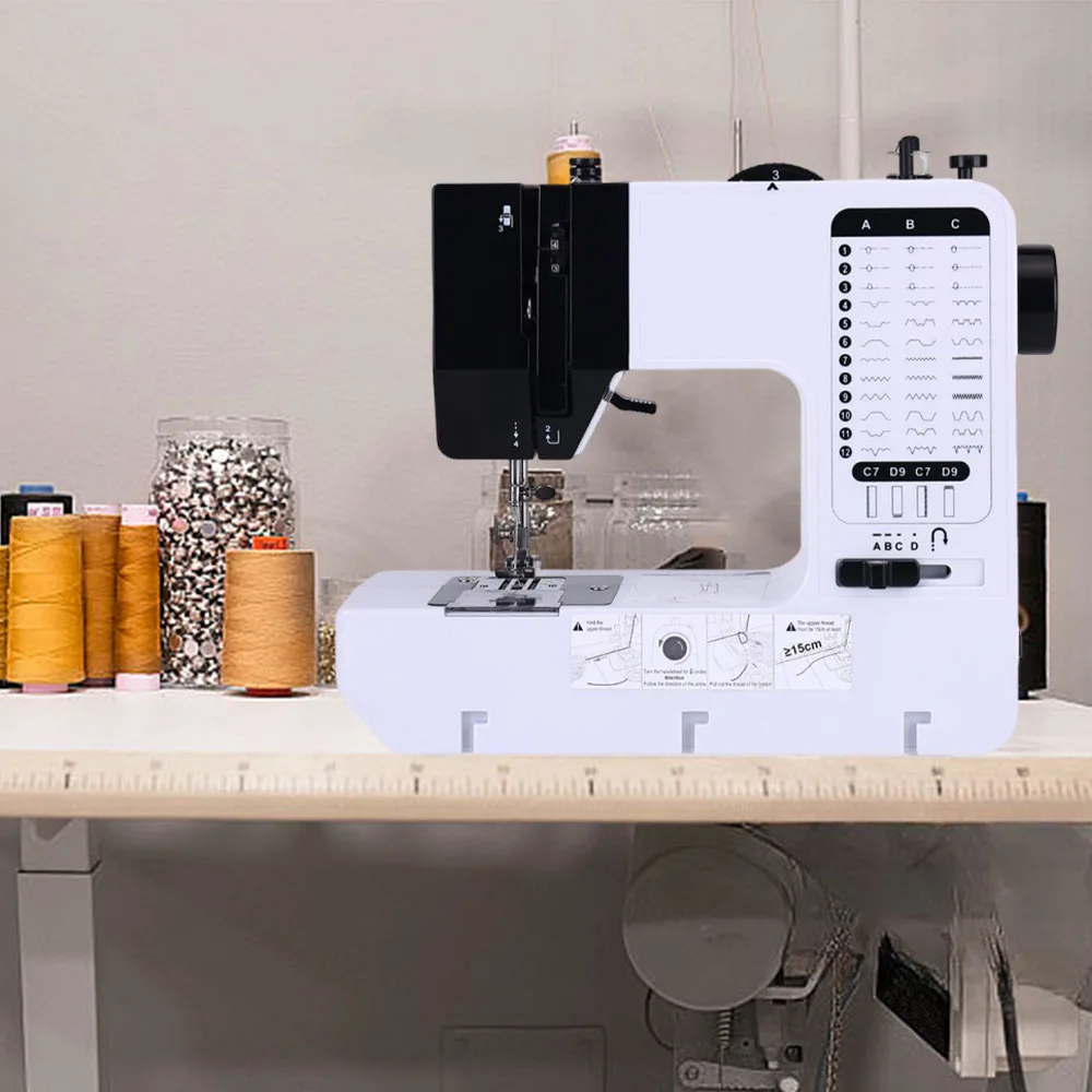 38 Stitches Mini Sewing Machine Portable Handy Replaceable Presser Foot Overlock Start Button Winding Electrec With Pedal