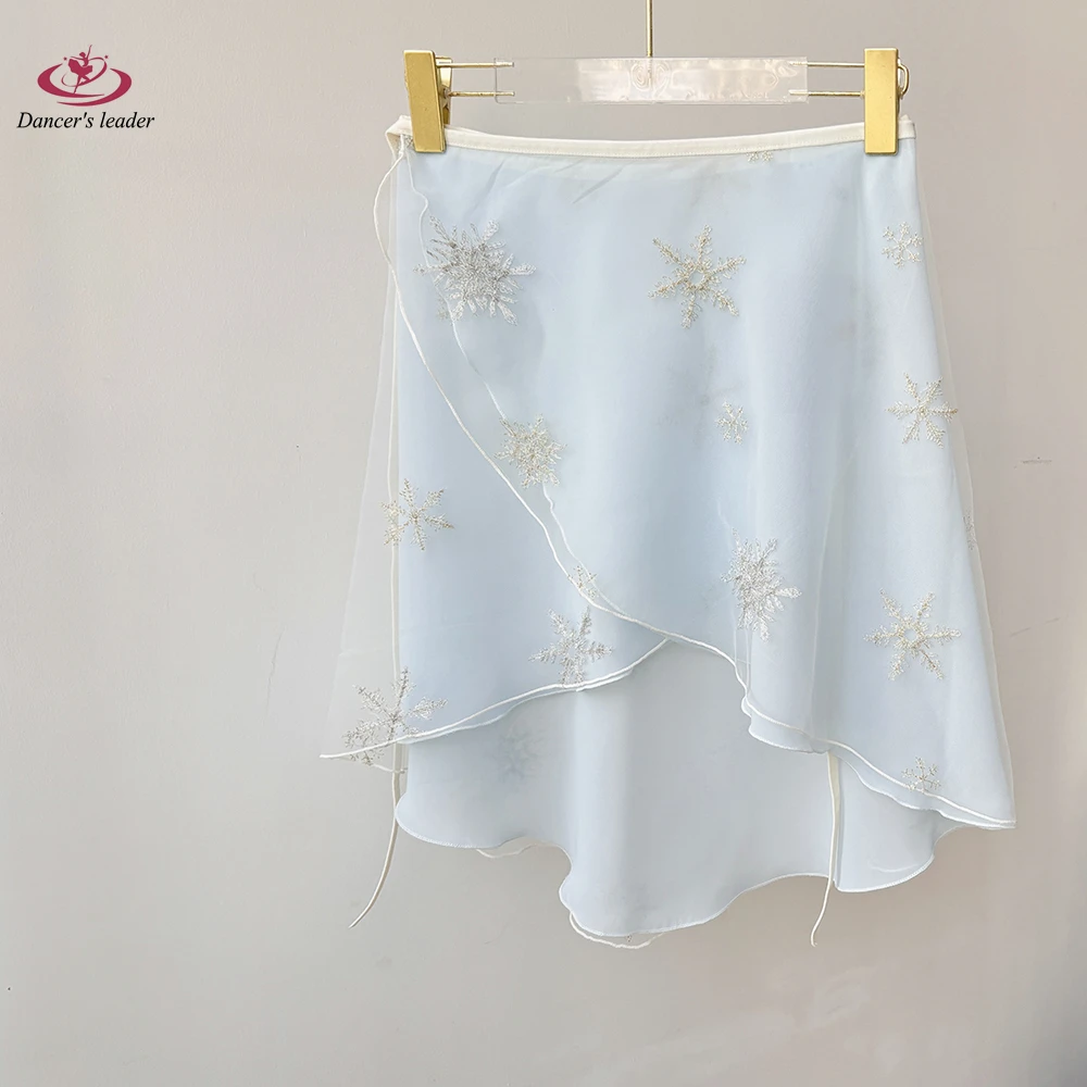 

Ballet Skirt For Women, Christmas Snowflake Embroidery Lace Up Dance Skirt, Adult Jumpsuit, Girl Practicing Mini Skirt