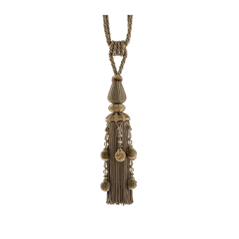 European Classical Curtain Clips Home Accessories Curtain Tieback Rope Tassel Strap Hanging Spike Hooks for Curtains Room Decor
