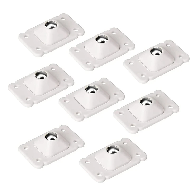 16 Stück selbstklebende Räder für Aufbewahrungsboxen, 360-Grad-Drehung, Edelstahl-Riemenscheiben-Kugelrollen, 4,5 x 2,8 cm