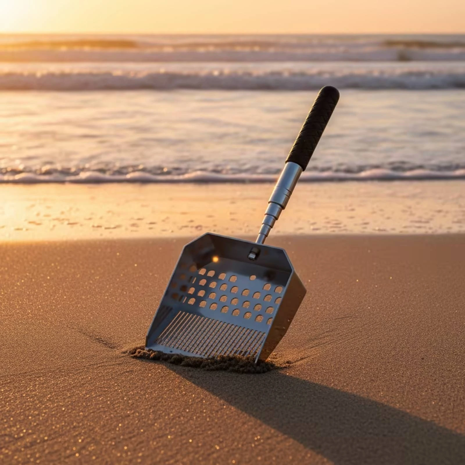 ビーチ掘削シャベルステンレス鋼磨き砂ふるい器穴あきシェルふるいシャベル海用ツール