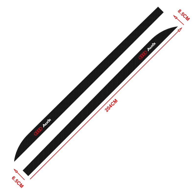 Car Waist Side Skirt Decoration Stickers Carbon Fiber Car Stickers For Audi C7 C6 C5 B5 B6 B7 B8 B9 D3 Q3 Q5 Q7 TT A1 A3 A4 A5