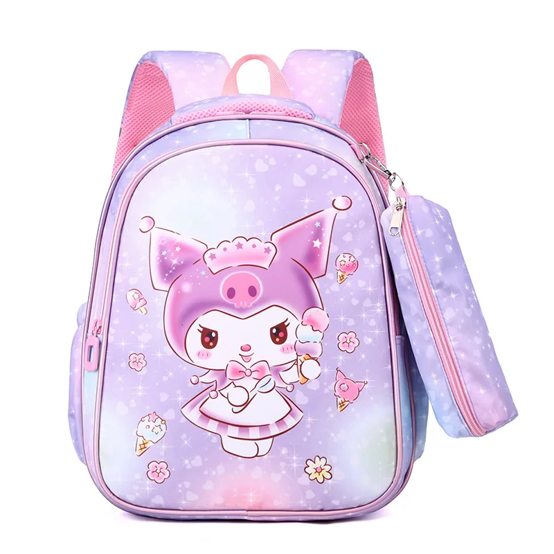 Kuromi-Sac à Dos observateur avec Plusieurs Compartiments pour Étudiante, Cartable de Grande Capacité, Trousse à Crayons