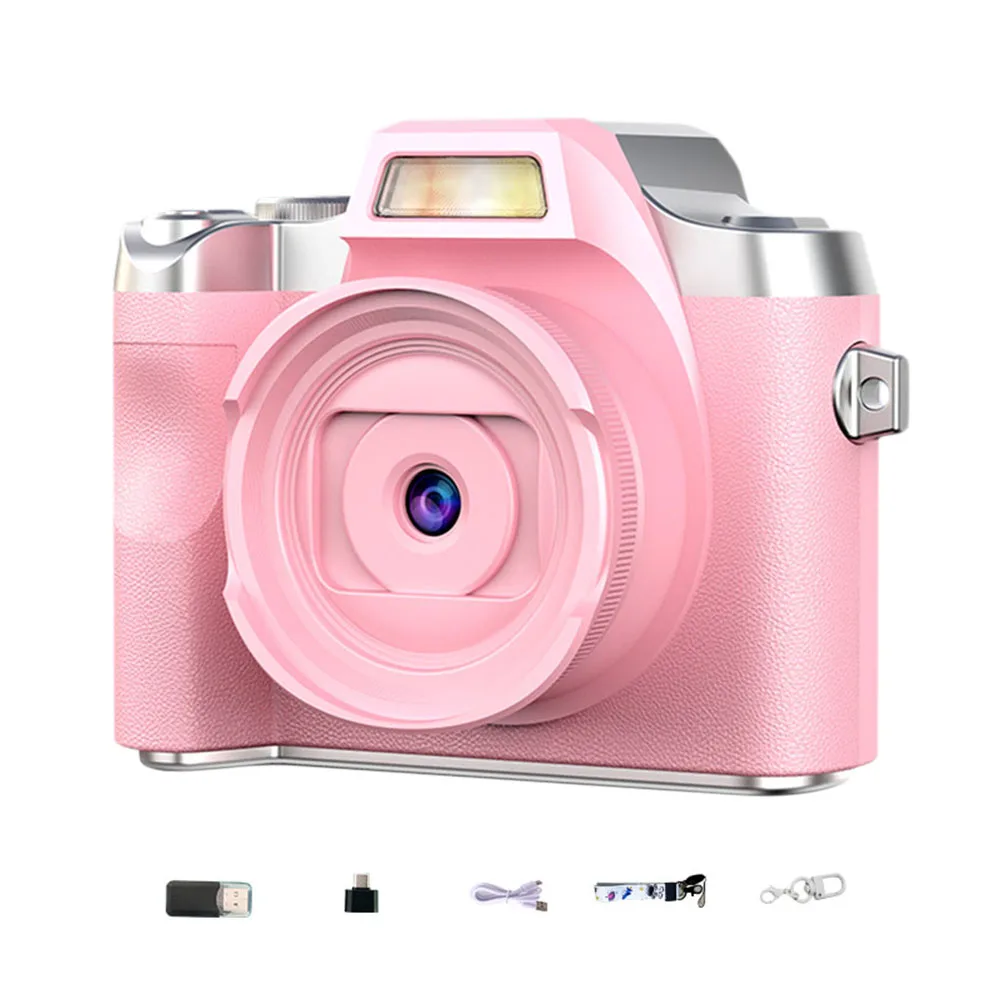 كاميرا رقمية 64 ميجابكسل 1080 بكسل مع شاشة كاميرا فيديو محمولة وبطارية قاعدة كاميرا رقمية كلاسيكية للمراهقين والكبار المبتدئين