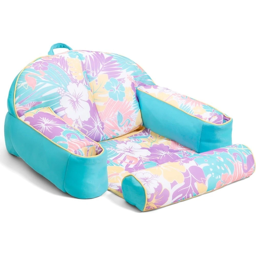 

Lazy Lounger No Inflation Needed Pool Float with Footrest and Headrest, Quick Draining Fabric