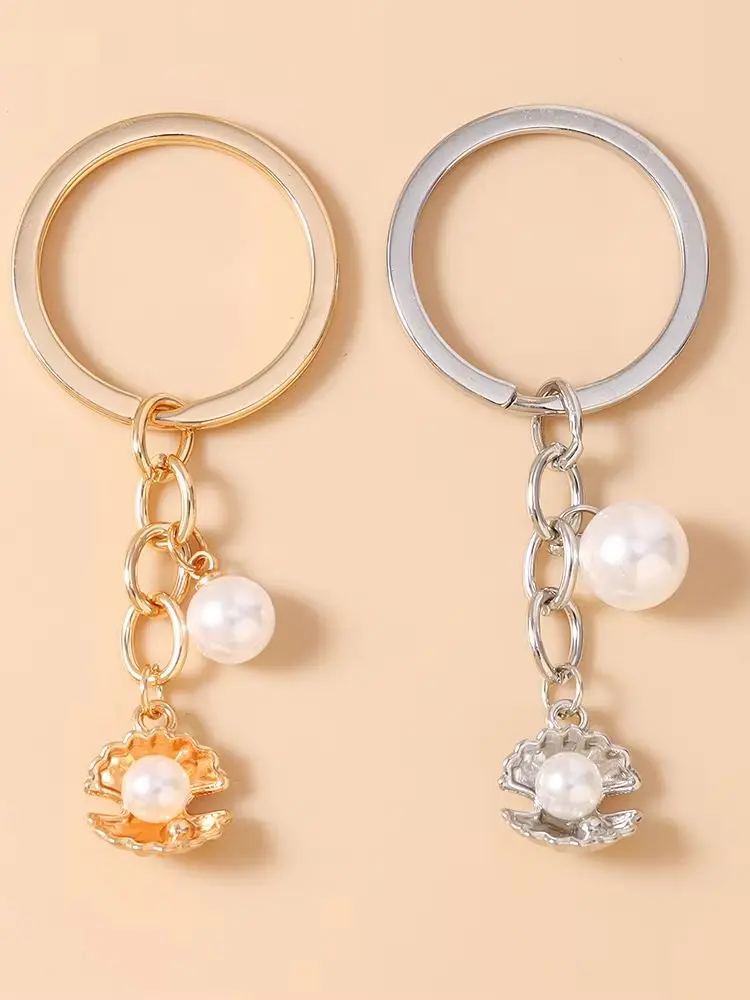 Aihua Niedlicher Strand-Muschel-Schlüsselanhänger für Frauen und Mädchen Schlüsselring-Anhänger für Handtaschen-Deko DIY Handgemachter Schmuck Schlüsselkette Geschenke – Detail 2