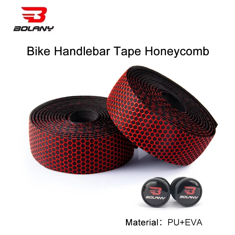 

Bolany 1 pair Road Bicycle Silicone Handlebar Tape Honeycomb Design Anti-Slip EVA Shock Absorption Bike Handlebar Accessories