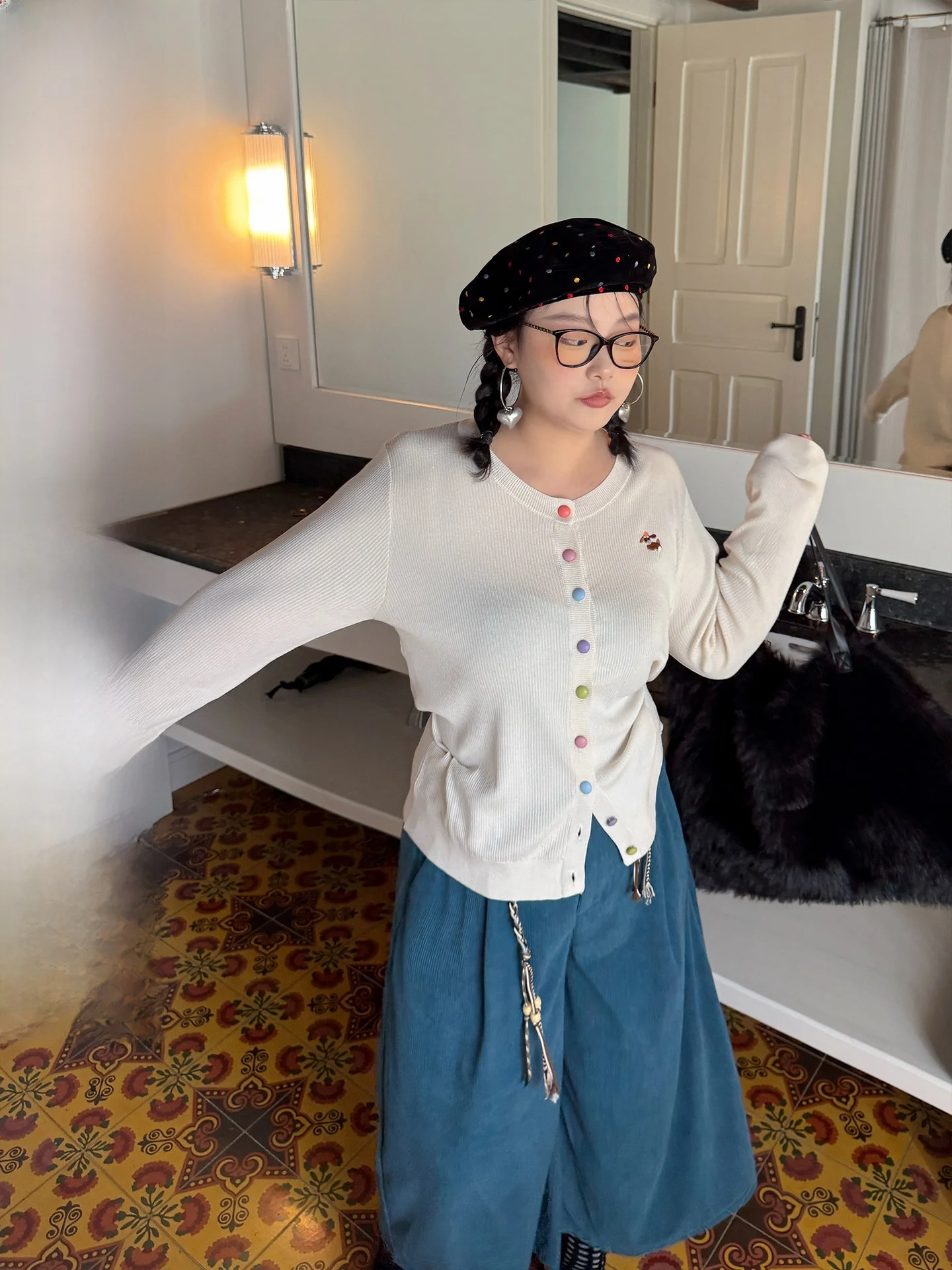 

Вязаный кардиган большого размера с длинными рукавами для женщин: базовый, стройнящий, универсальный, слегка эластичный топ для осени