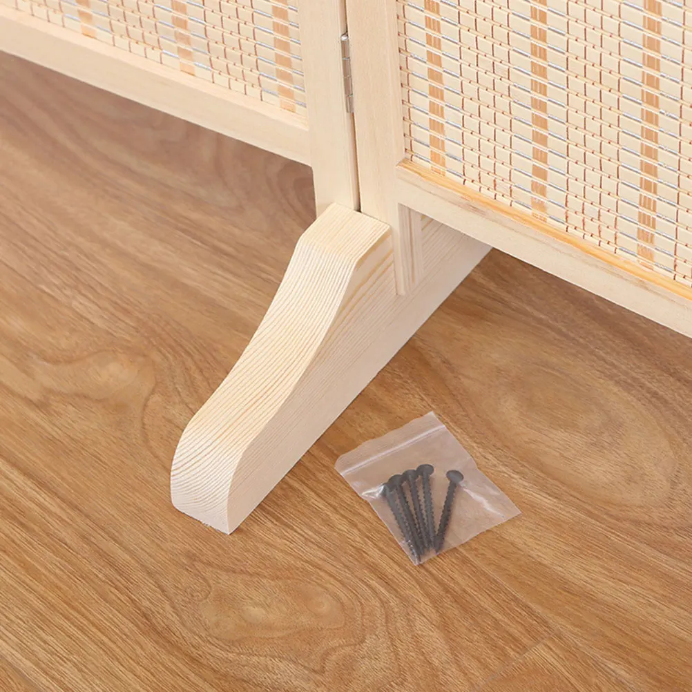 

3 Pcs Wooden Room Divider Base Wear resistant Feet Thickened Bracket Foldable Stand Suitable for Bedroom Office Living Study