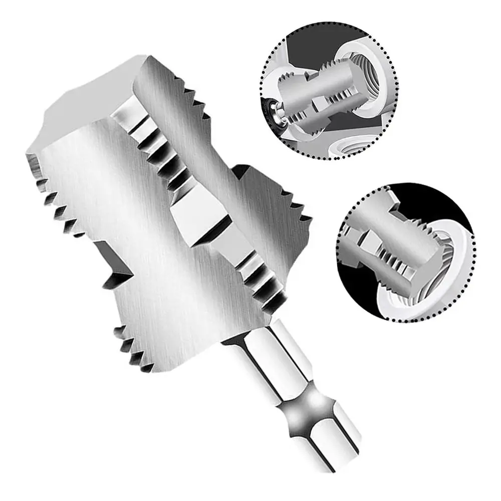 4/6 Points PVC Pipe Threader Kit Various Die Sizes Internal Thread Thread Tap Universal PPR Water Pipe Opener Tap