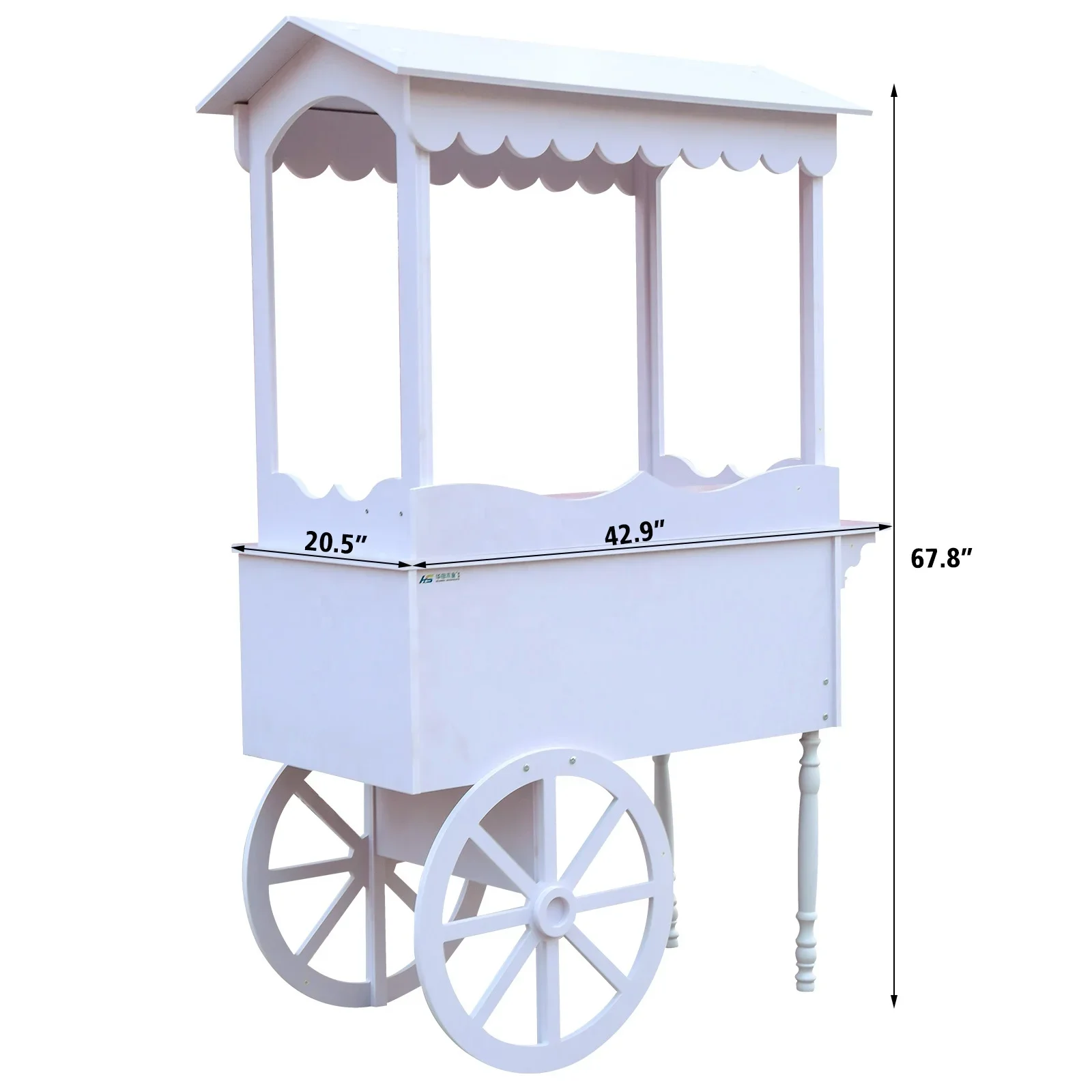 PVC Wood Flower Candy Cart Cake-Shaped Stand for Bride Wedding Christmas Party Indoor Decor