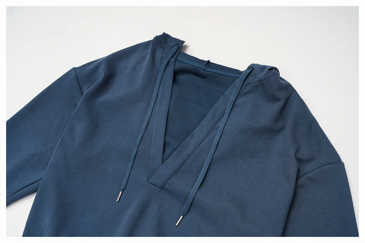 

Autumn New Yoga Long Sleeved Women's Hooded Jacket V-neck Loose and Comfortable Outerwear Outdoor Running Workout Sports Jacket