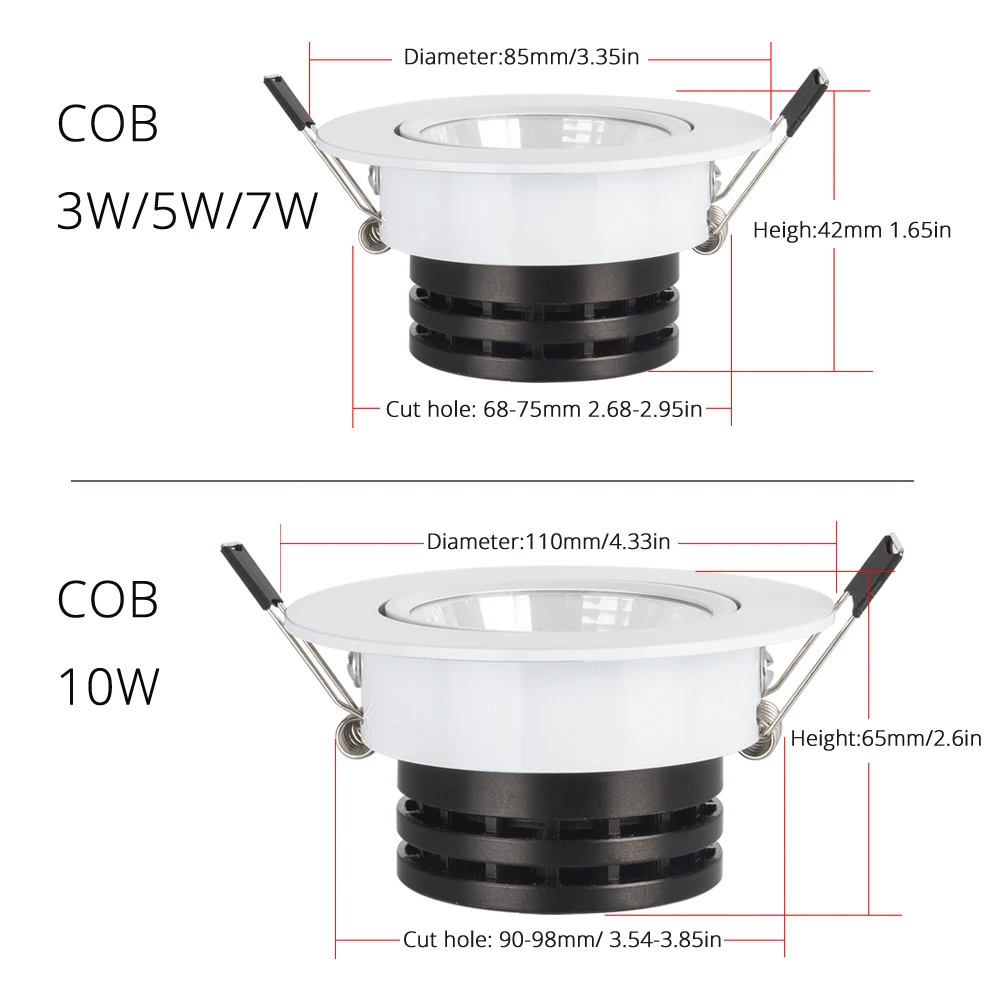 家庭用LEDスポットライトホール,70mm,90mm,20平方メートル,10〜15個を提案