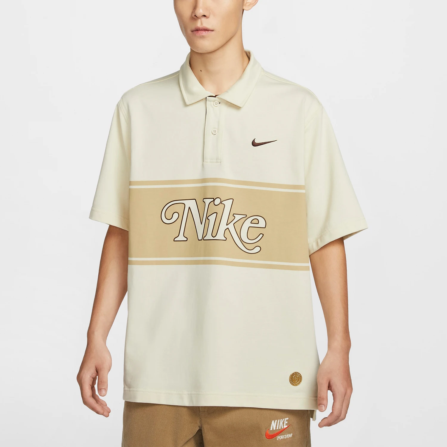 

Nike Official Authentic 2024 New Men's Loose Casual Sport Collar Short Sleeve HM4456-113