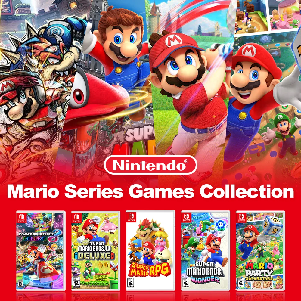 Super Mario Nintendo Switch Games, Mario Bros, Wonder Kart, 8 petits déjeuners, Mario Strikers, Odyssey 3D World Fury U, Deluxe Party, Smile Stars