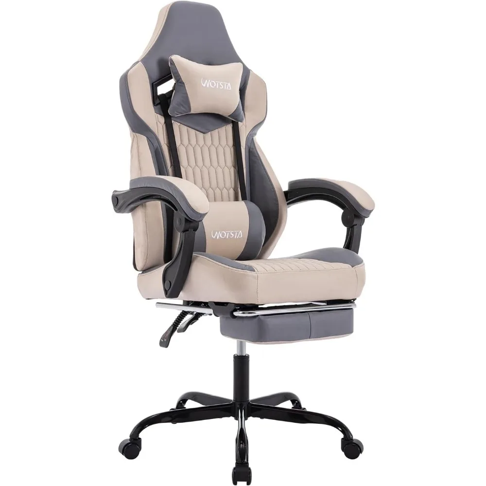 

Gaming Chair with Footrest,High Back Gaming Chairs Ergonomic Office Gamer Chair Adjustable Headrest Lumbar Support Racing Style