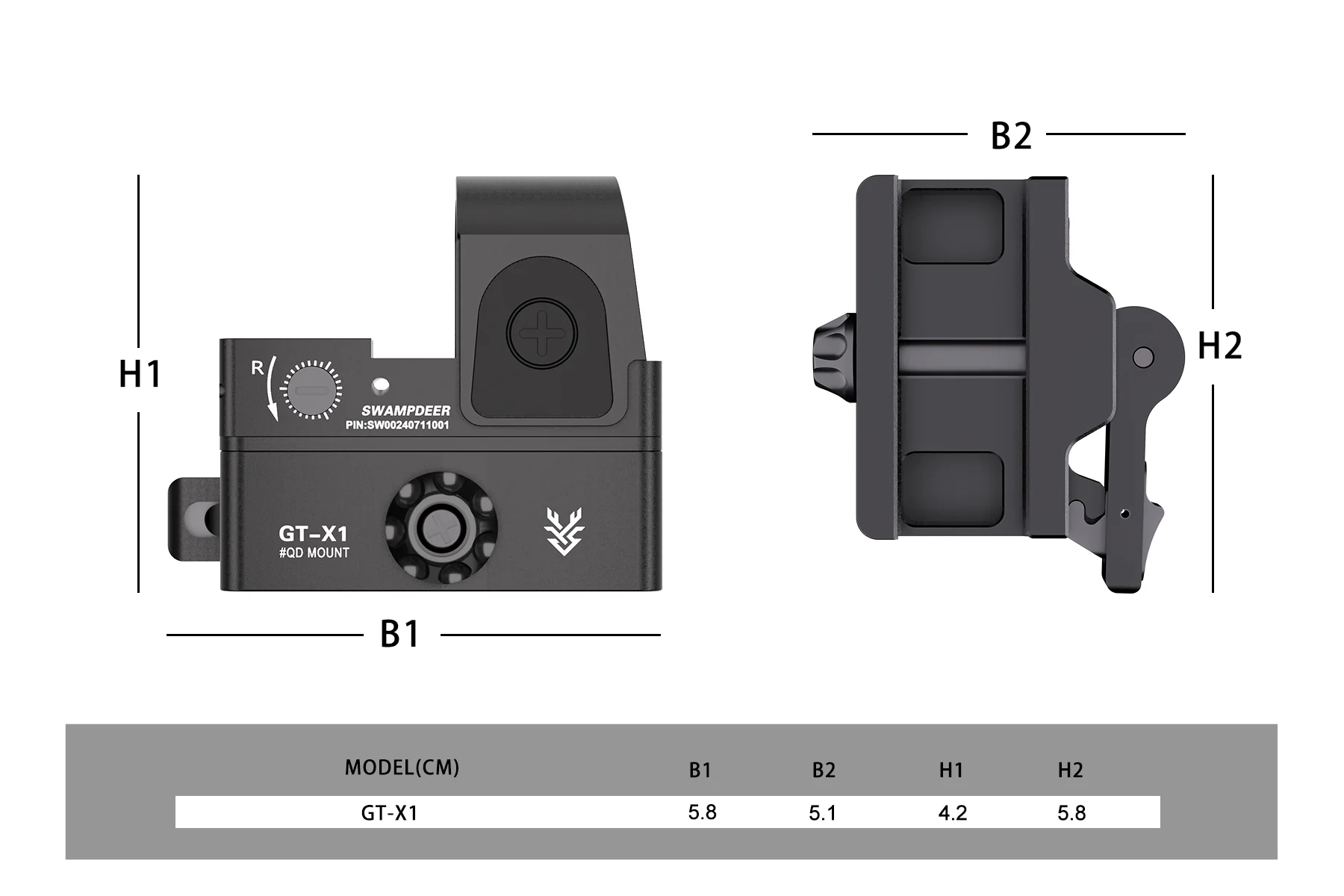 SWAMP DEER Red Dot Sight GT-X1 Reflex Dot Optic Tactical Scope Airsoft Accessories Gear Armas de fogo Verdadeiras Acessorios