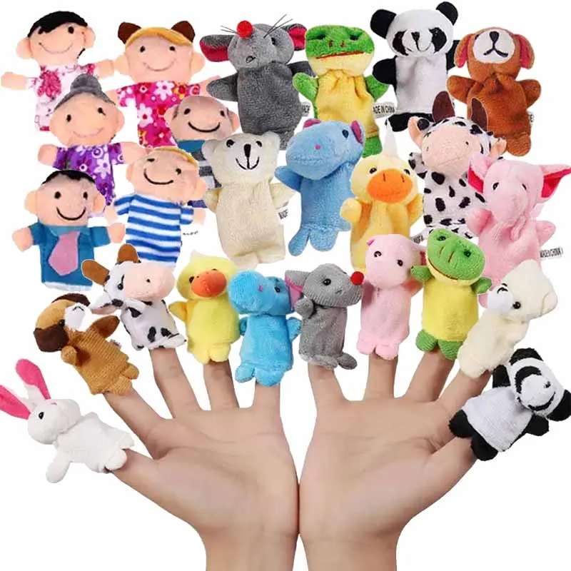 Children Finger Doll Set Fabric Filling Pretend Play Cartoon Baby Comfort Toys Kids Birthday Gifts Early Education Toy TMZ