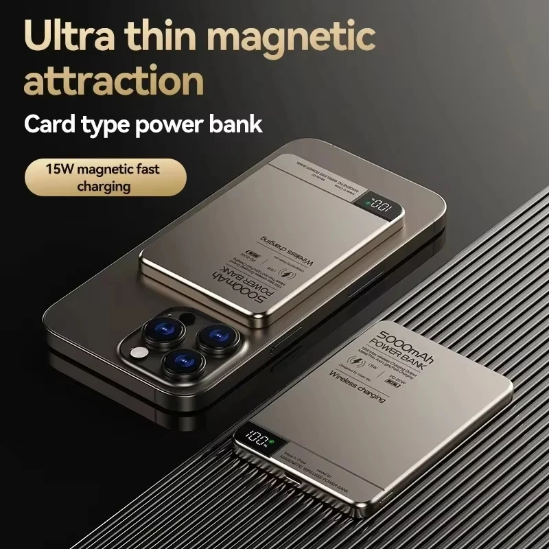 بطارية خارجية من Xiaomi 10000 مللي أمبير في الساعة باور بانك لاسلكي مغناطيسي PD22.5W شاشة ديجيتال شحن سريع لهاتف Magsafe لهاتف iPhone Samsun