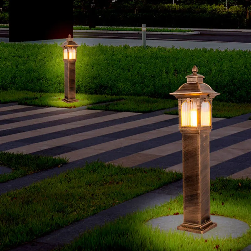 European Style Outdoor Courtyard Villa Courtyard Garden Super Bright Waterproof Household Fence Lawn Lamp
