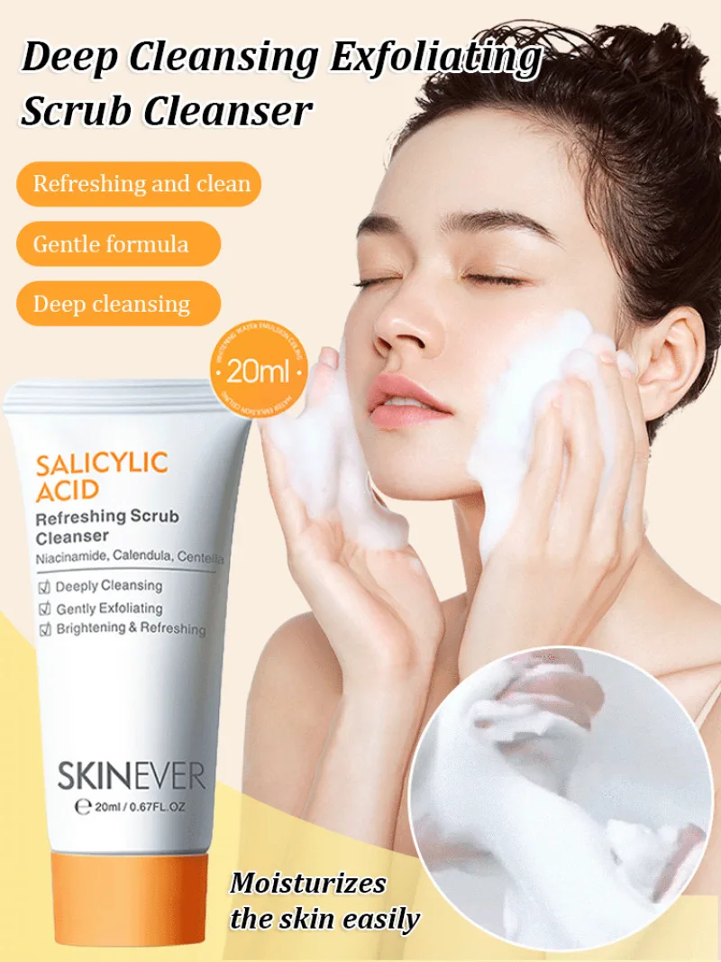 Salicylic Acid Facial Cleanser Deep Cleansing and Moisturizing To Reduce Blackheads Clean and Refreshing Foam Facial Cleanser