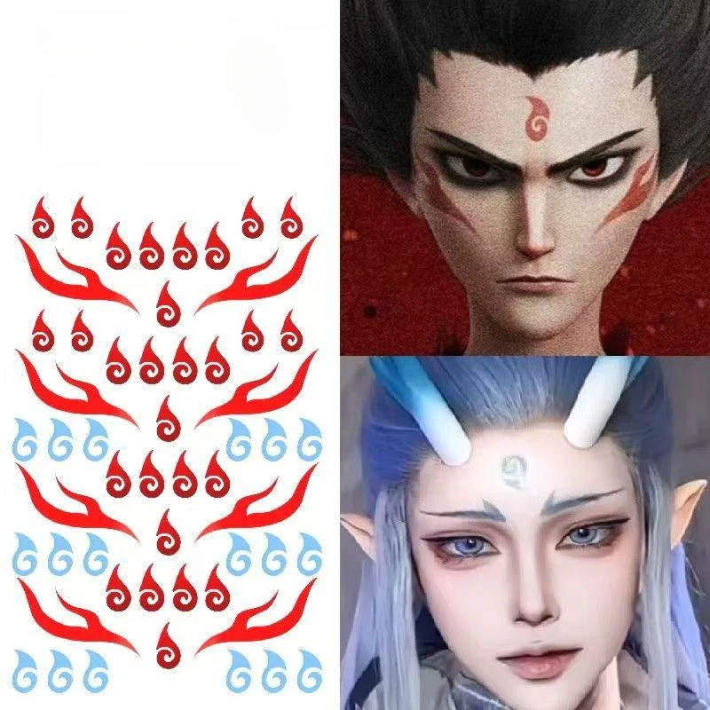

Nezha Forehead Stickers Eyebrow Center Sticker Hanfu Ancient Costume Children's Tattoo Sticker Aobing Eyebrow Center Present