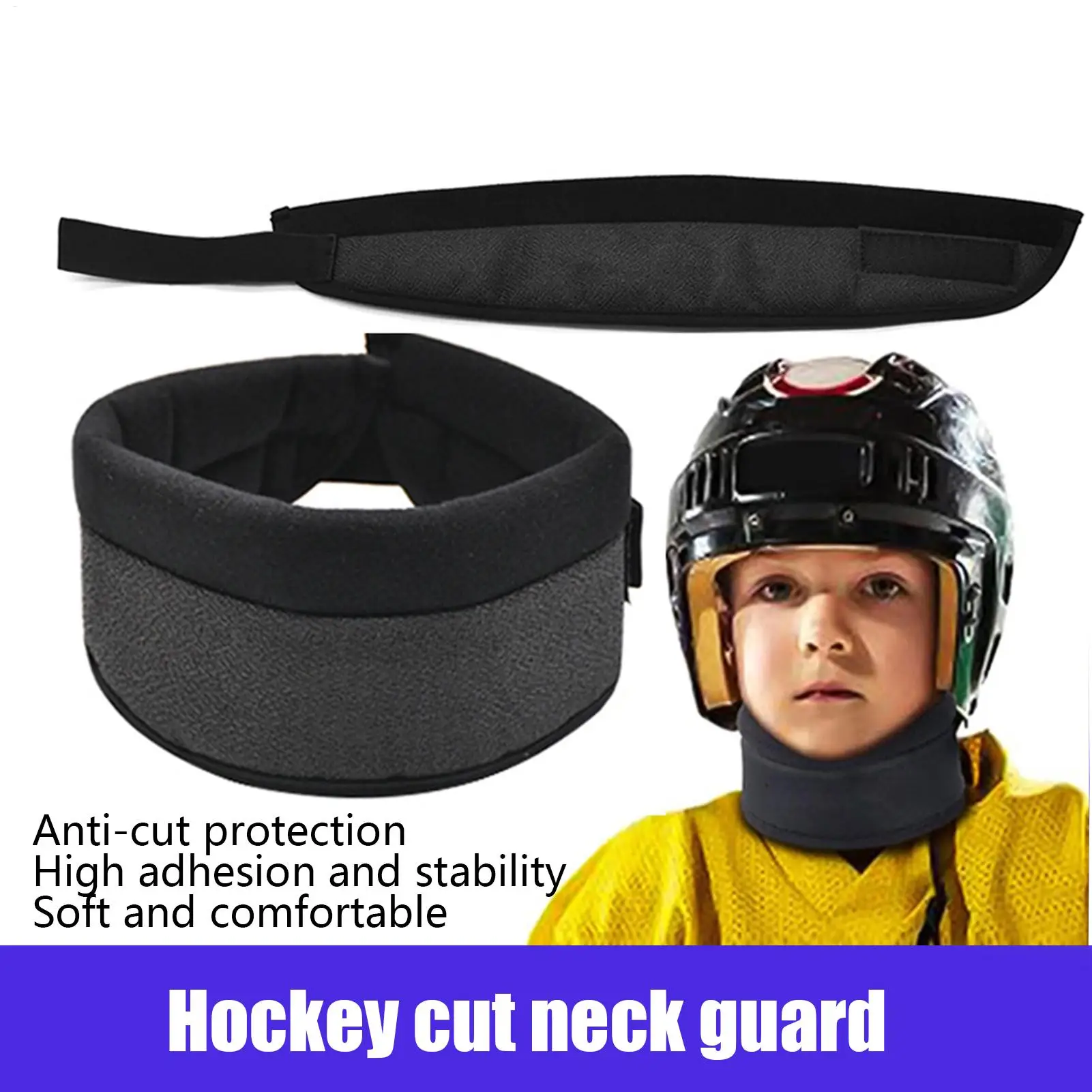 واقي رقبة الهوكي المقاوم للقطع، واقي طوق هوكي الجليد الناعم القابل للتعديل، حماية للرقبة قابلة للتنفس للممارسة والبطولة #4