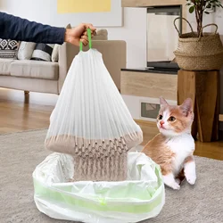 Cat Litter Bag 7Pc/set Thickened Lazy Pet Sand Bag with Filter Hole Large Capacity Drawstring Cat Poop Bag Pet Cleaning Supplies