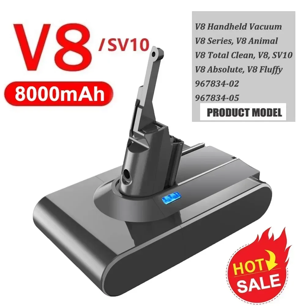 

Аккумулятор 8000 мАч для Dyson V6 V7 V8 V10 V11, сменный аккумулятор DC58 DC59 DC61 DC62 DC72 DC74 SV11 SV10 SV12 SV14 SV15, литий-ионный аккумулятор