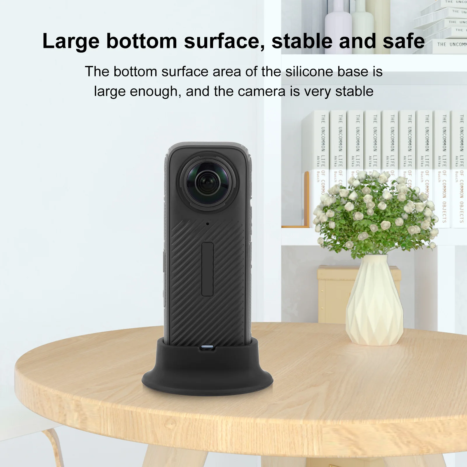 For Insta360 X4 Silicone Dock Desktop Fixed Base Bracket (Black)